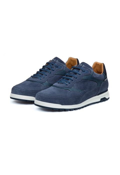 Metallicblauer Ravello-Sneaker aus Wildleder
