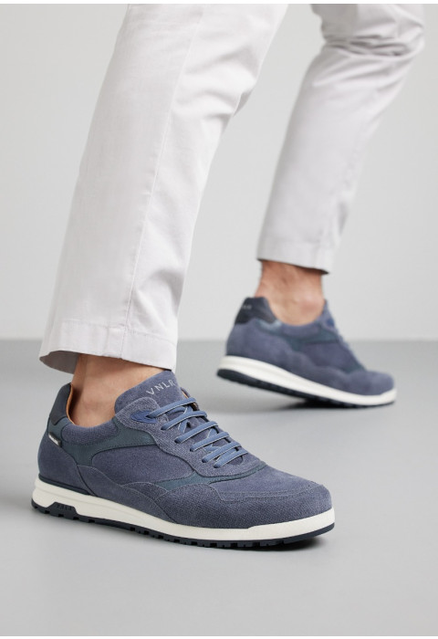 Metallicblauer Ravello-Sneaker aus Wildleder