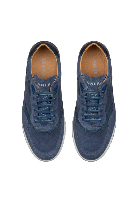 Metallicblauer Ravello-Sneaker aus Wildleder