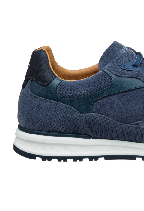 Metallicblauer Ravello-Sneaker aus Wildleder