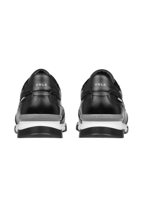 Schwarz Glattleder-Sneaker Romeo