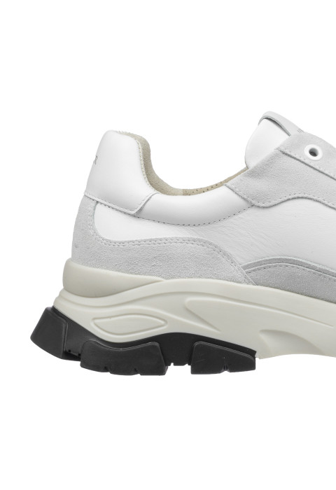 Weiß melange Raptor-Sneaker aus Veloursleder