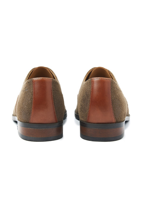 Taupefarbener Veloursleder-Schnürschuh Bregenz