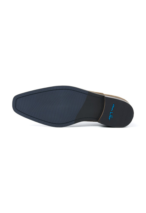 Taupefarbener Veloursleder-Schnürschuh Bregenz