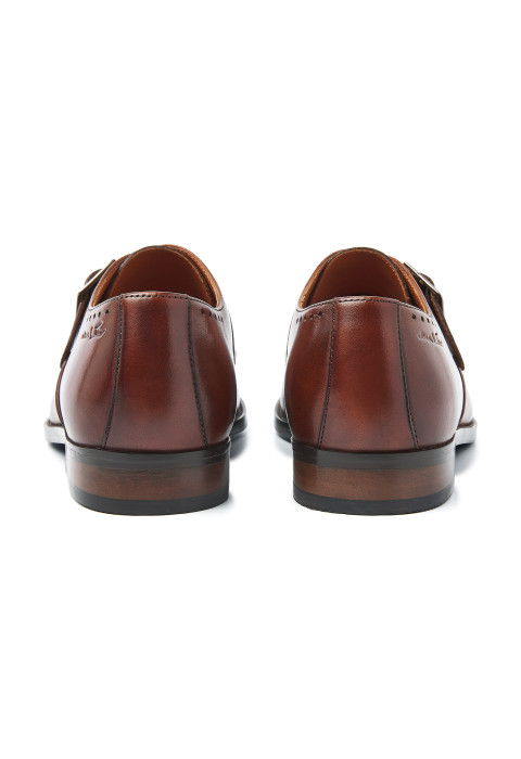 Cognacfarbener Bregenz-Schnallenschuh aus Glattleder