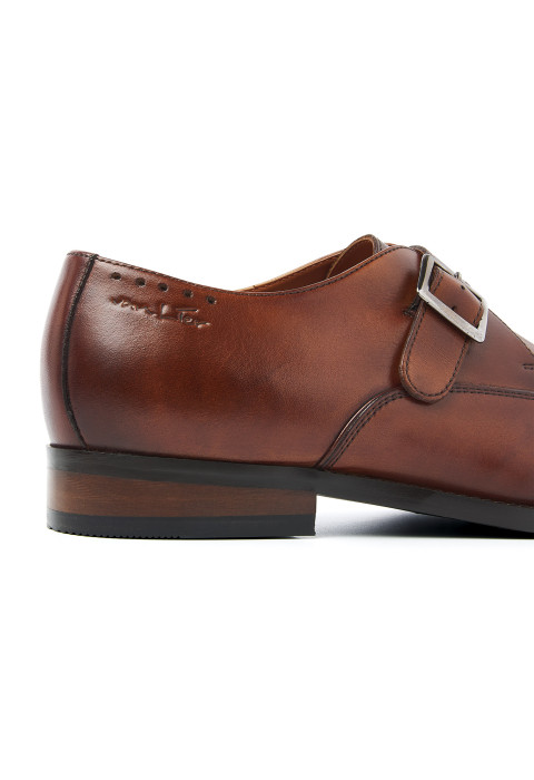 Cognacfarbener Bregenz-Schnallenschuh aus Glattleder
