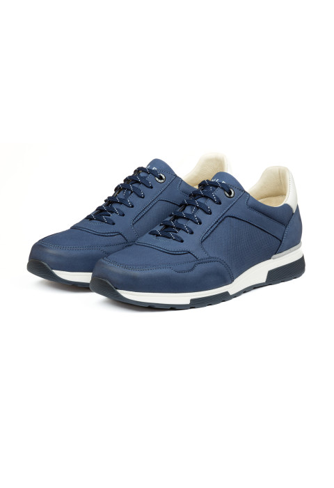 Blauer Positano-Sneaker aus Nubukleder
