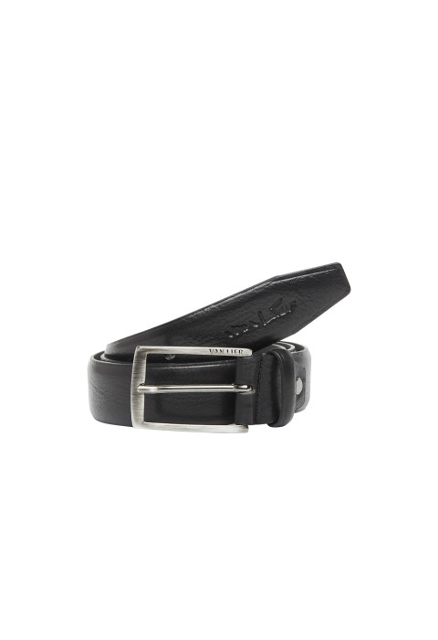 Eleganter VanLier Herrengürtel aus schwarzem Leder